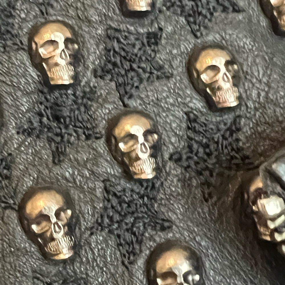 Double D Ranch- Killa Flag Black Studded Leather Jacket - Picture 4 of 8